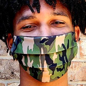Camo Unisex Handmade Cotton Face Mask, Reuse/Wash.
